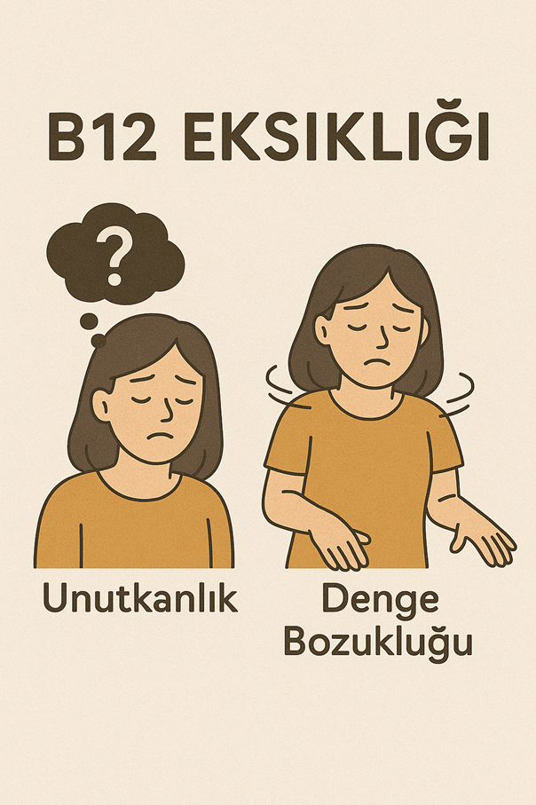 B12 eksikliğinde görülen belirtiler: uyuşma, parlak kırmızı dil, yorgunluk ifadesi
