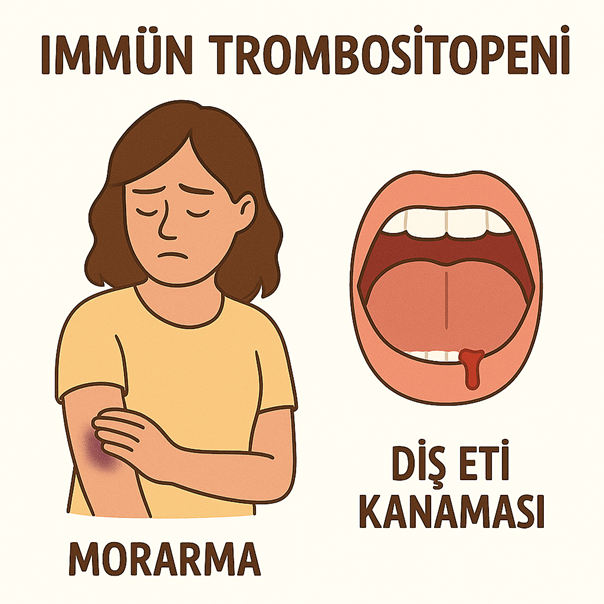 ITP'de ciltte purpura ve peteşi (kırmızı-mor noktalar ve morluklar)